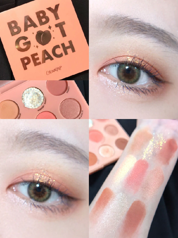 卡乐泡泡colourpop baby got peach桃子盘试色测评最新