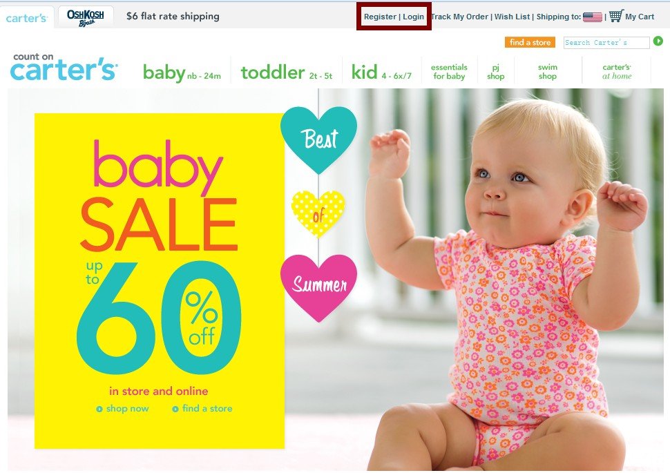 Carters官网注册下单教程，妈妈们可以买到宝贝啦！_海淘攻略_折扣快报_返券网