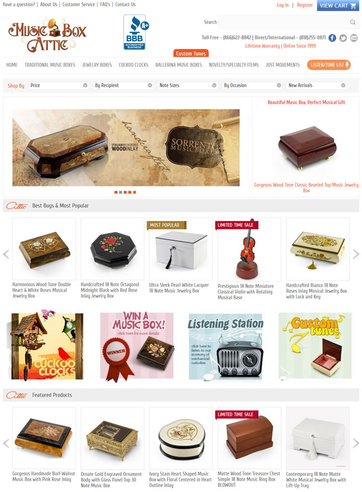 手工制作的音乐盒：Music Box Attic_北美洲购物网站_折扣快报_返券网