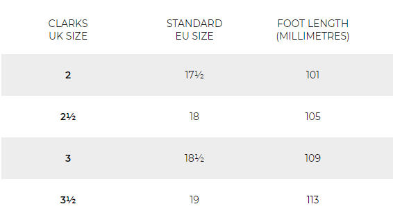 英国clarks鞋码对照表